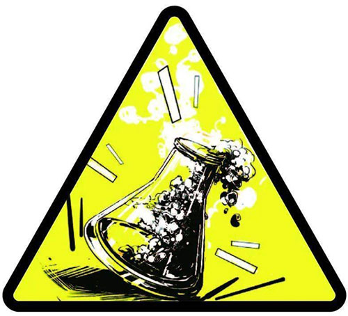 symble of be aware of dangerous reaction