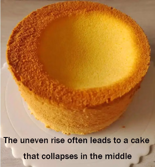 cake with middle collapses